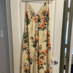 Beautiful yellow floral fitted maxi dress